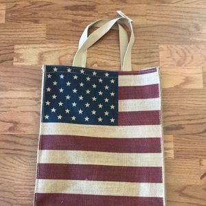 Flag tote bag burlap NWT 🇺🇸